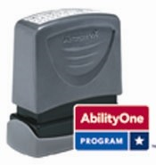 AbilityOne C-11 XstamperVX Pre-Inked Message Stamp<br> 11/16" x 1-15/16" <br> 7520-01-381-8075