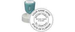 n53-florida-notary-round-circular-pre-inked-stamp-short-handle-1-9-16-inch-xstamper